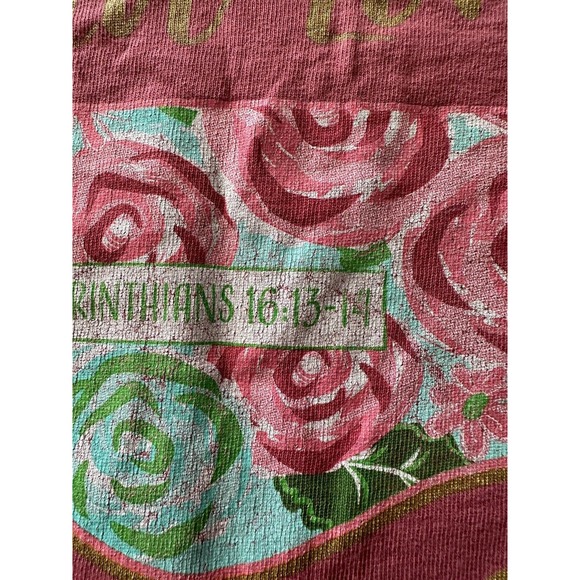 Simply Southern Long Sleeve Deep Pink Long Sleeve Large T-Shirt, Graphic w/Roses - Picture 10 of 12